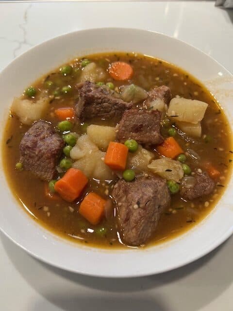 Picture of a bowl of Guinness Irish Stew.